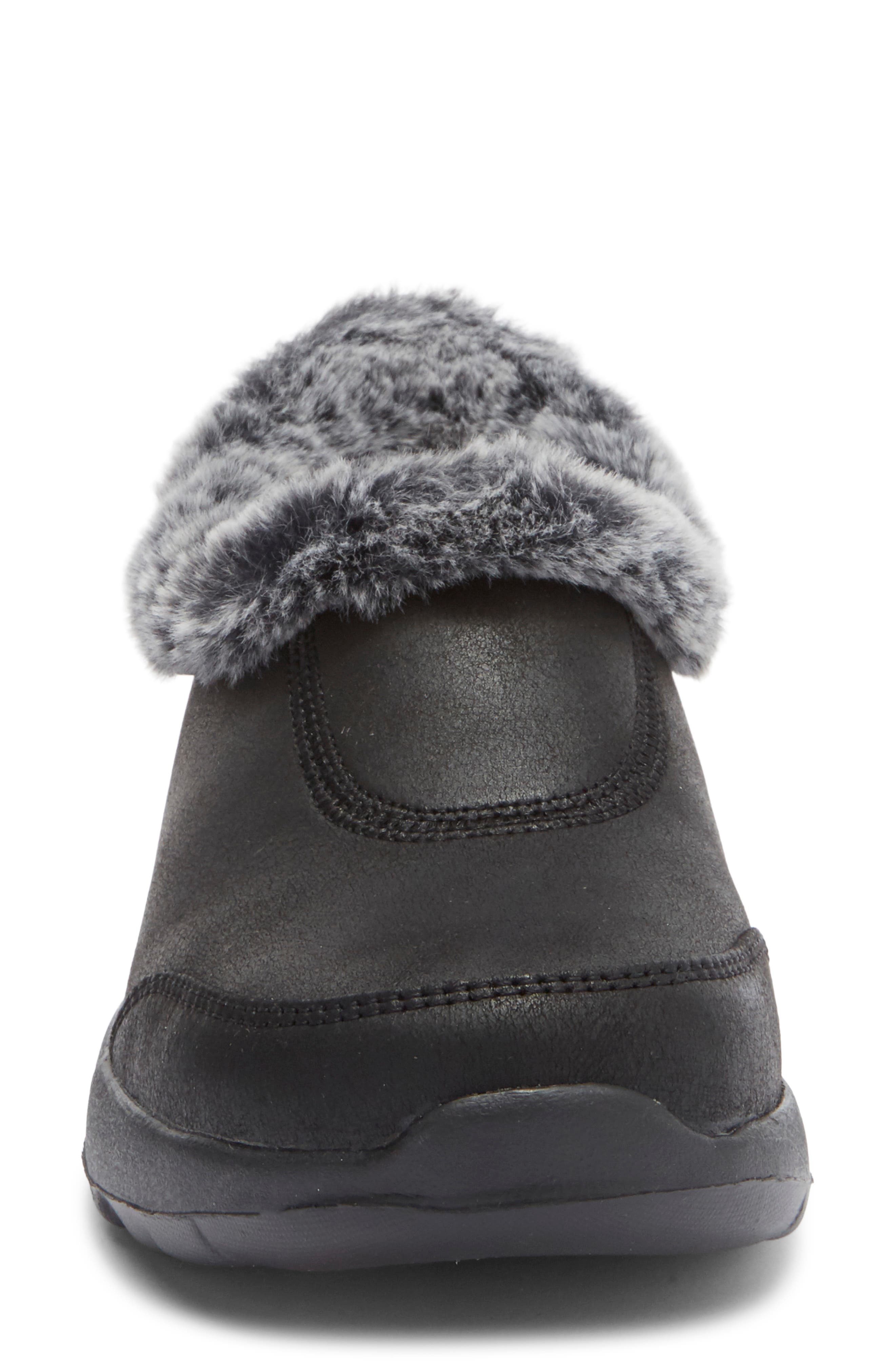 SKECHERS Faux Fur Lined Slip On, Alternate, color, Black/Grey