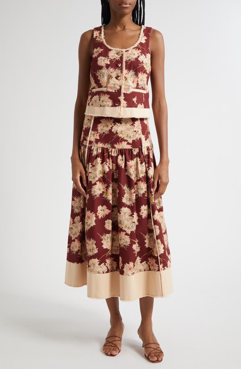 Cinq à Sept Rowena Mae Bouquet Floral Top, Alternate, color, Wineberry Multi