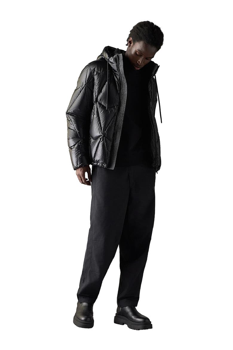 Iceberg Quilt Down Puffer Jacket, Alternate, color, BLACK