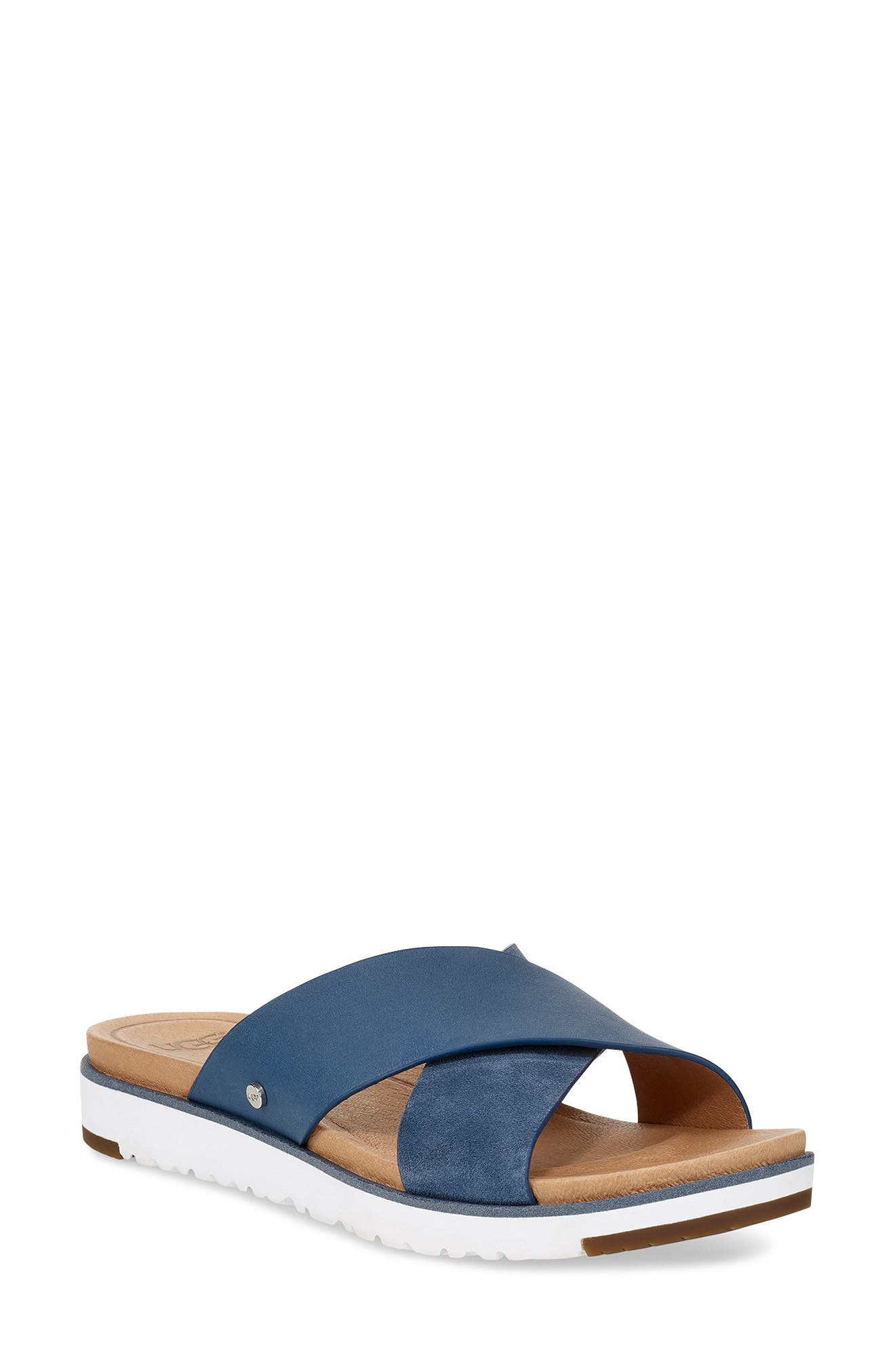 'Kari' Sandal, Main, color, DESERT BLUE LEATHER