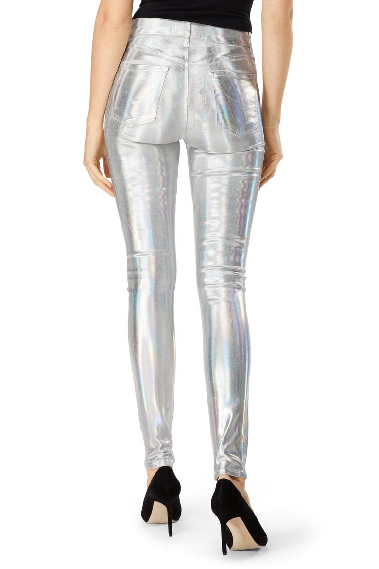 Maria High Waist Skinny Jeans, Alternate, color, SILVER PRISM