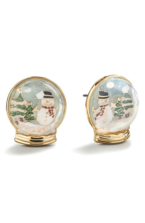Let It Snow Globe Stud Earrings