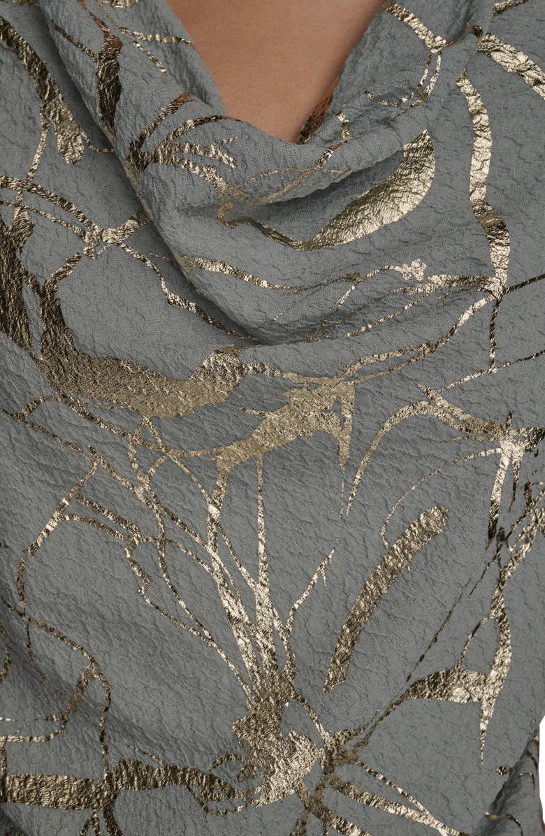 Donna Karan New York Foiled Sleeveless Cowl Neck Top, Alternate, color,