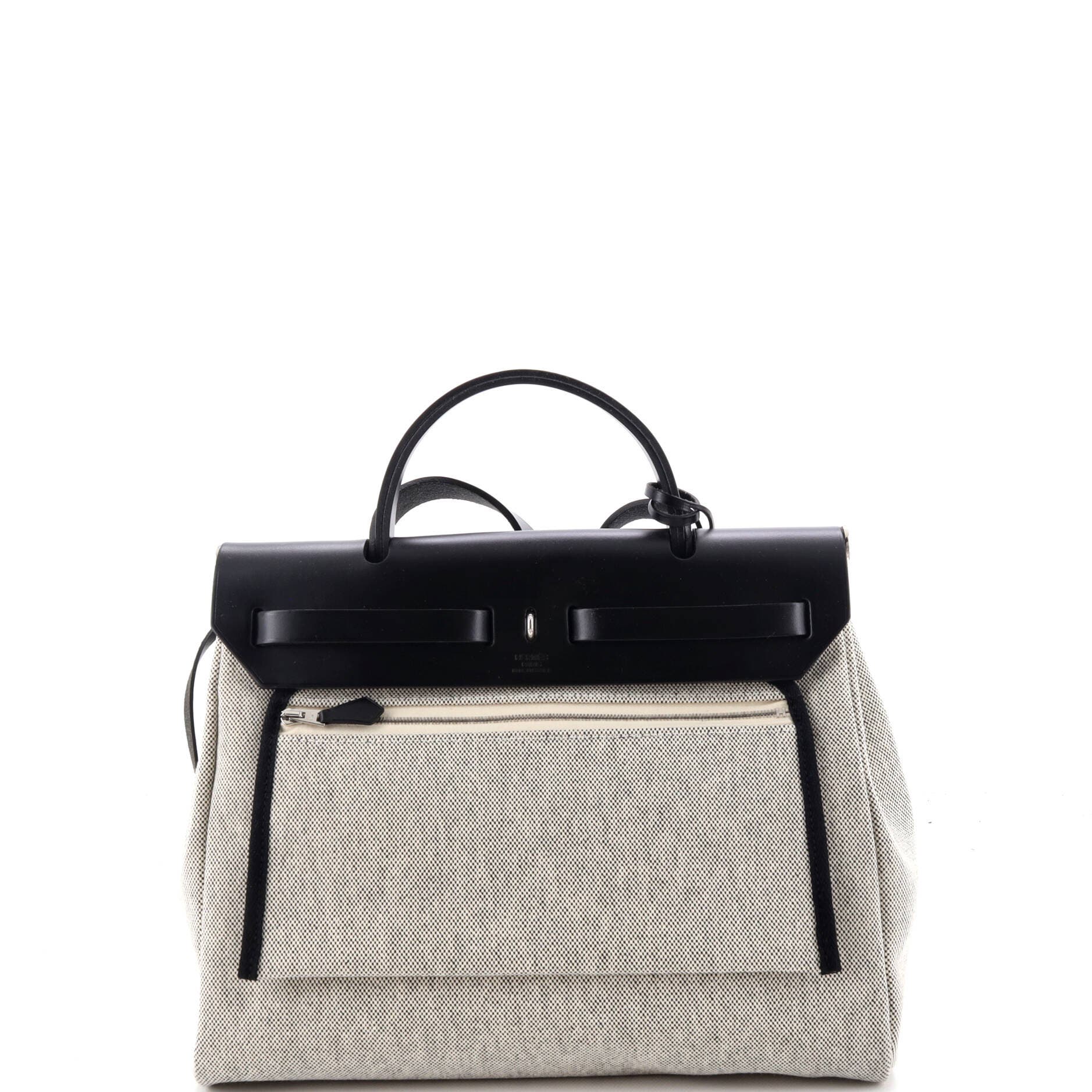 Pre-Owned Hermes Herbag Zip Pegase Pop Toile and Leather 31, Alternate, color, Noir
