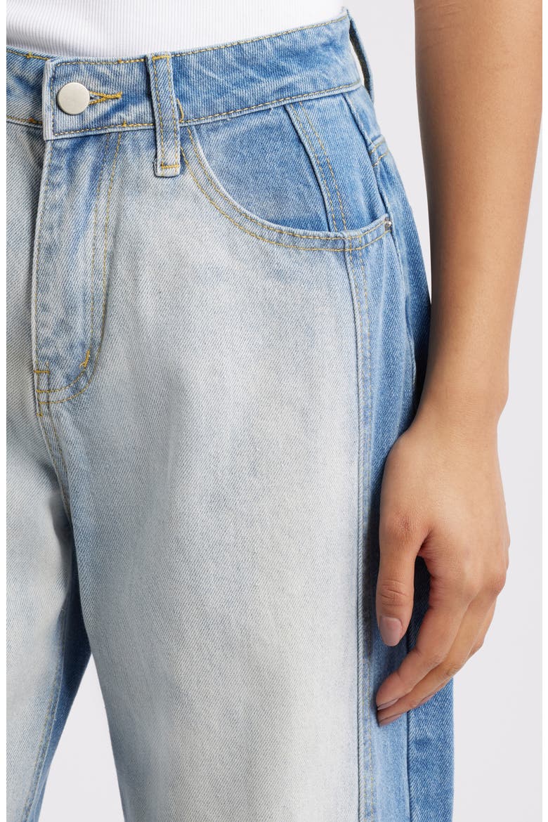 Yuri High Waist Wide Leg Jeans, Alternate, color, TWO TONE BLUE