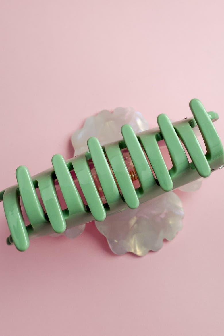Tropical Orchid Hair Claw, Alternate, color, Green