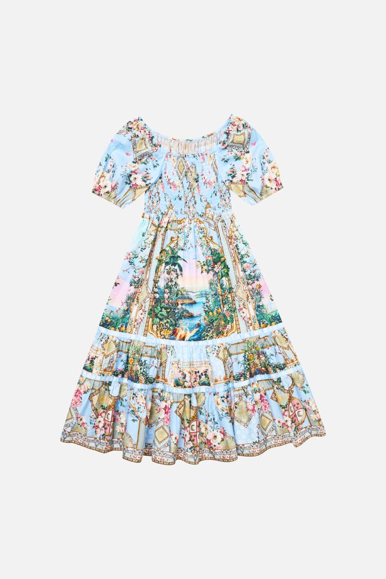 Kids Peasant Maxi Dress W Ribbon Skirt, Alternate, color, Sisi Society