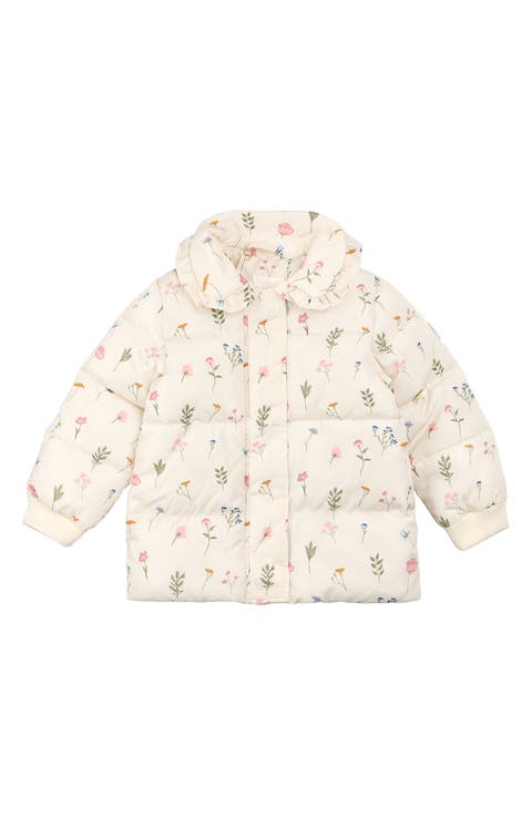 Floral Collared Puffer Coat (Baby)