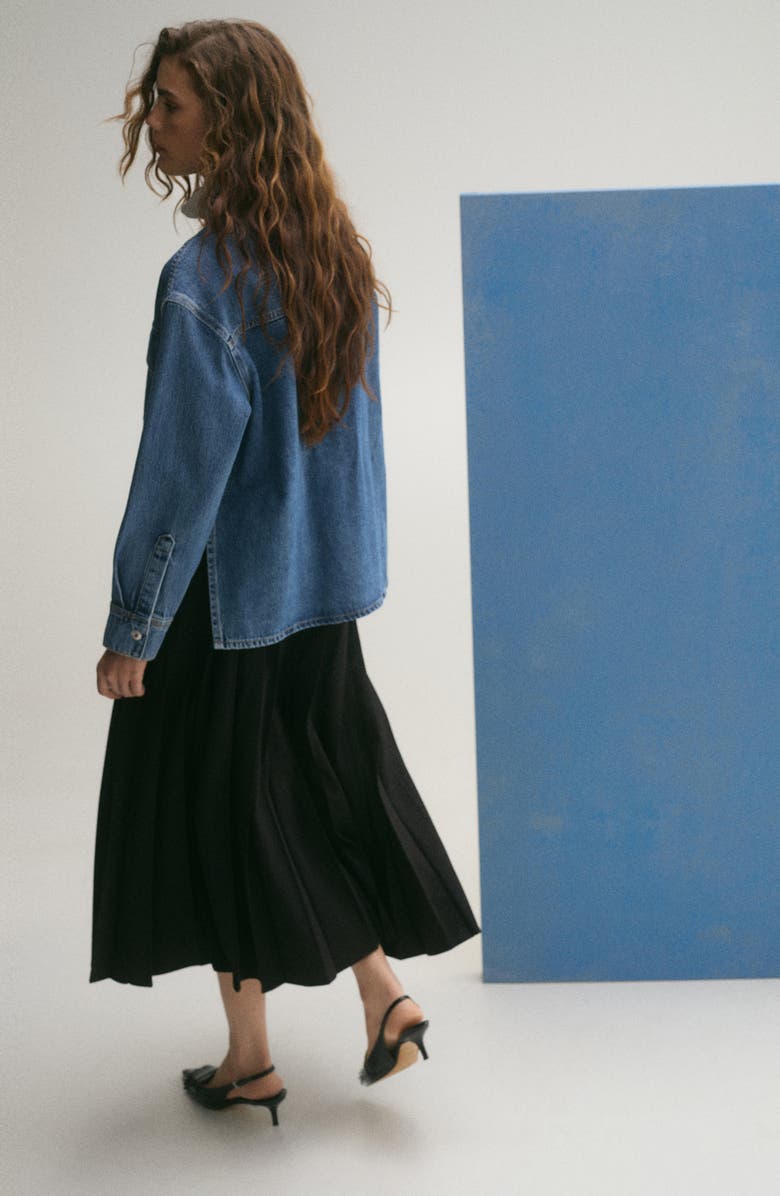 MANGO Patch Pocket Denim Overshirt, Alternate, color,