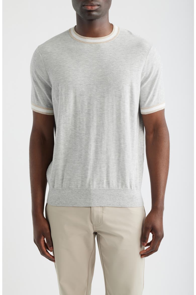 Short Sleeve Reverse Jersey Sweater, Main, color, SILVER
