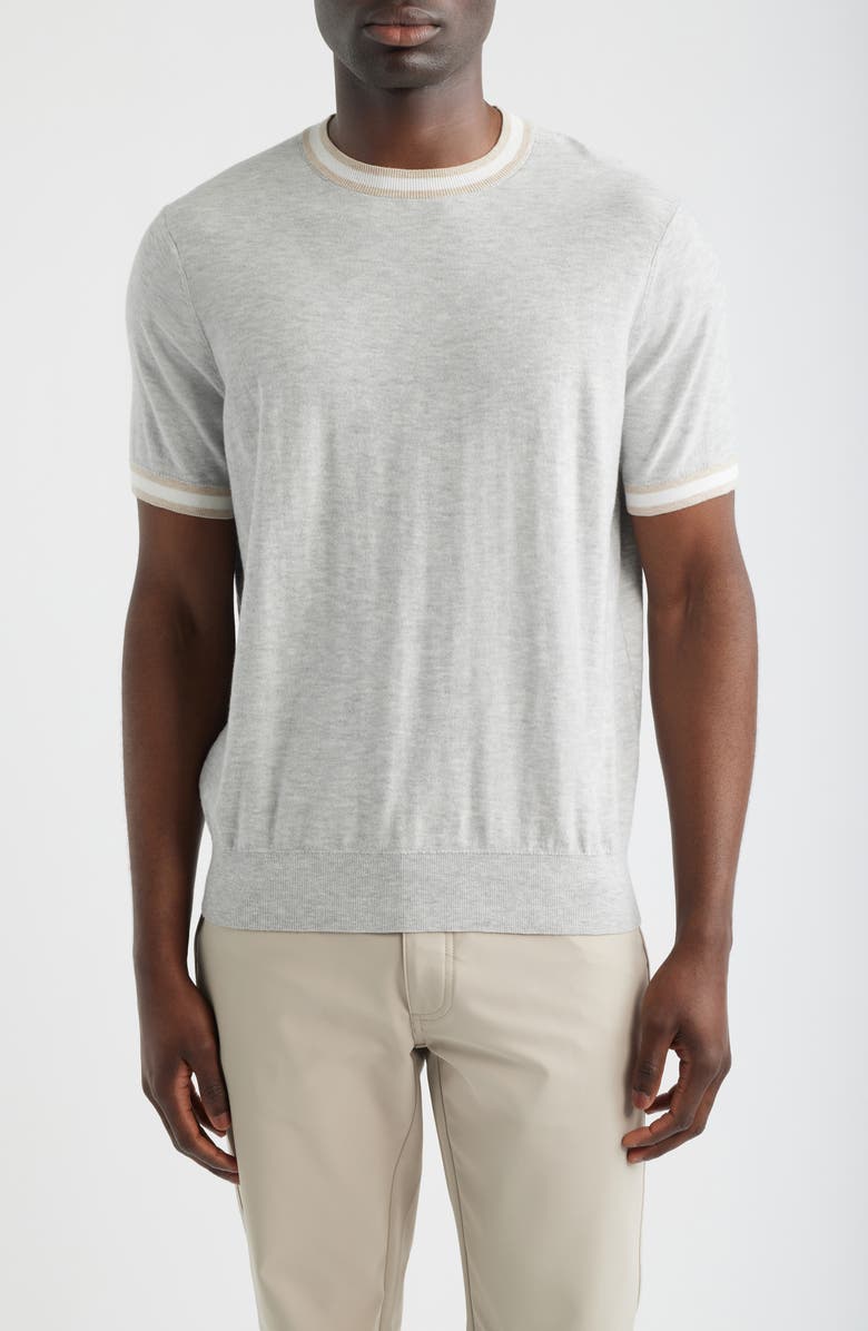 Scott Barber Short Sleeve Reverse Jersey Sweater, Main, color, Silver