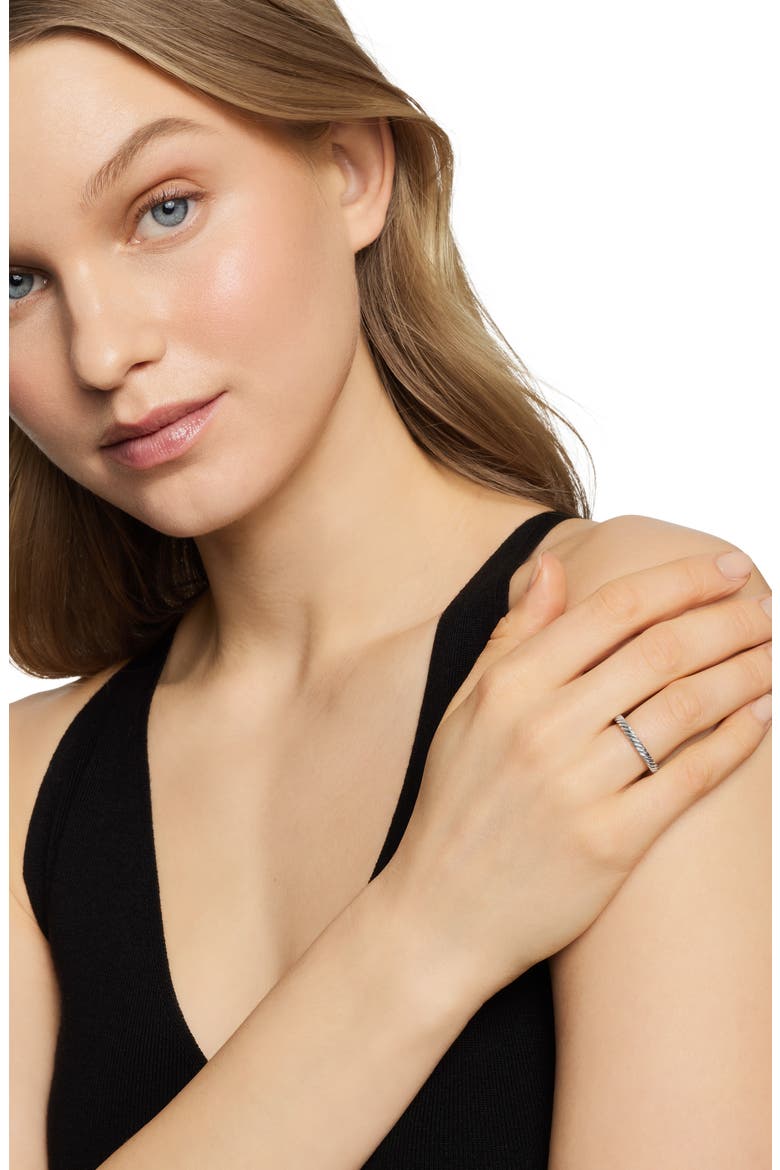 Cable Collectibles® Stack Ring in Sterling Silver, 3mm, Alternate, color, SILVER