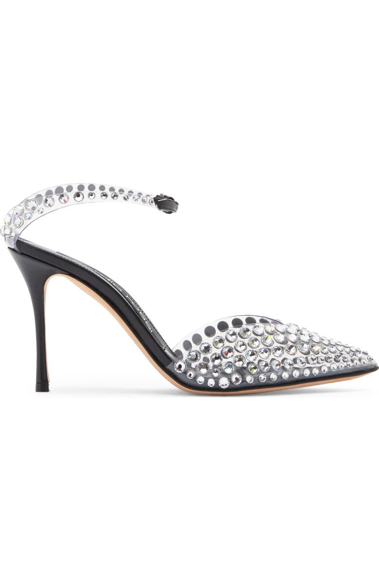 Sergio Rossi Crystal Embellished Clear Strap Pump, Alternate, color,