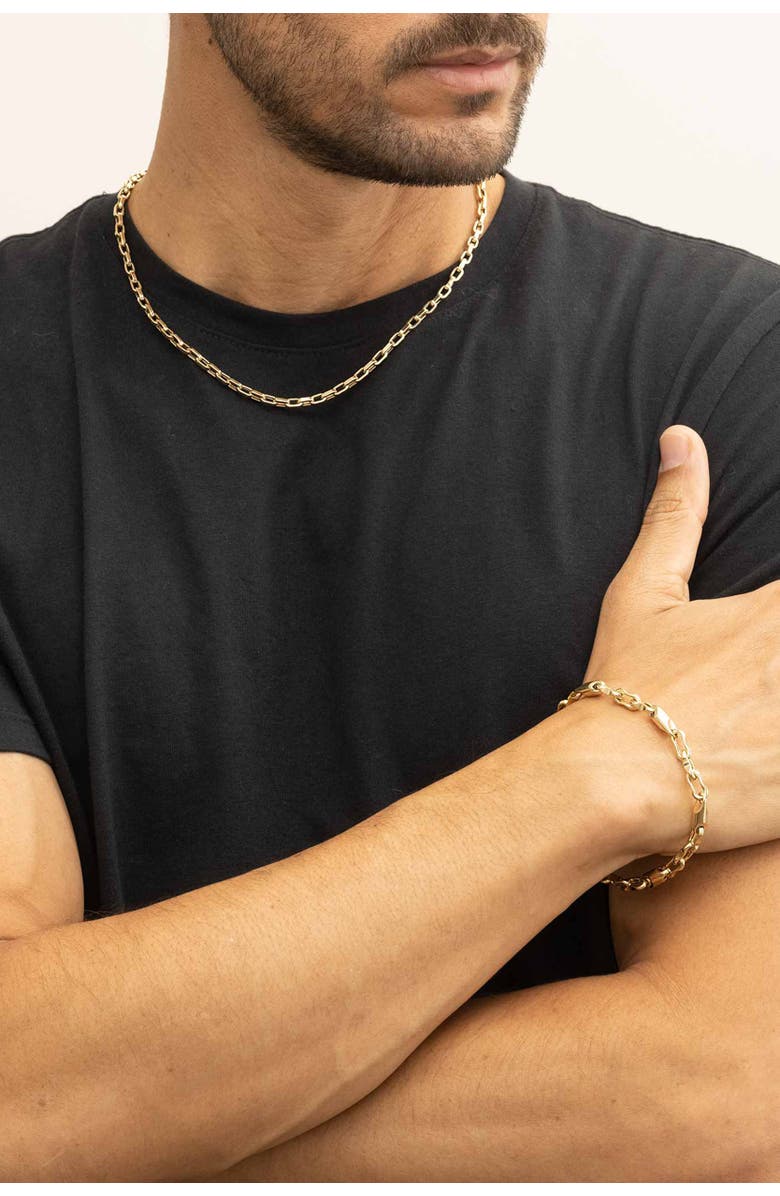 Oradina Men's Samson Link Chain in 10K Gold, Alternate, color, 10K Yellow Gold