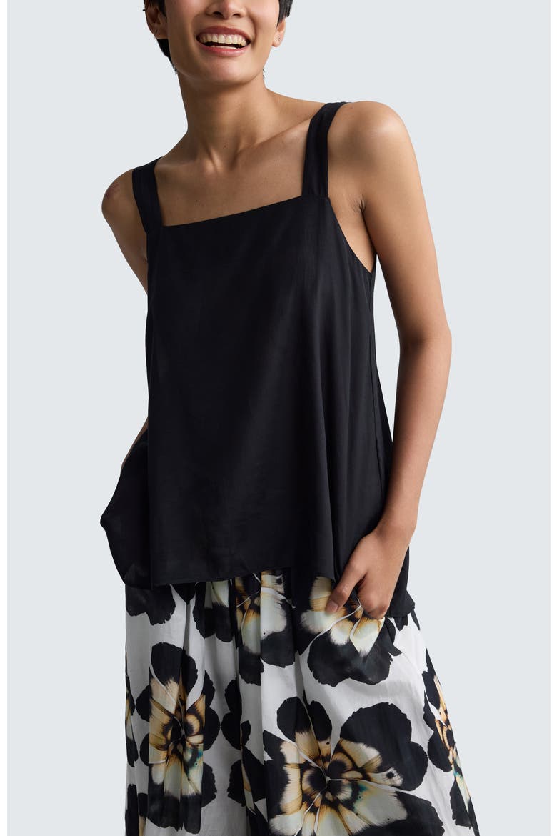 Lorena Minimalist Square-Neck Top, Main, color, Black