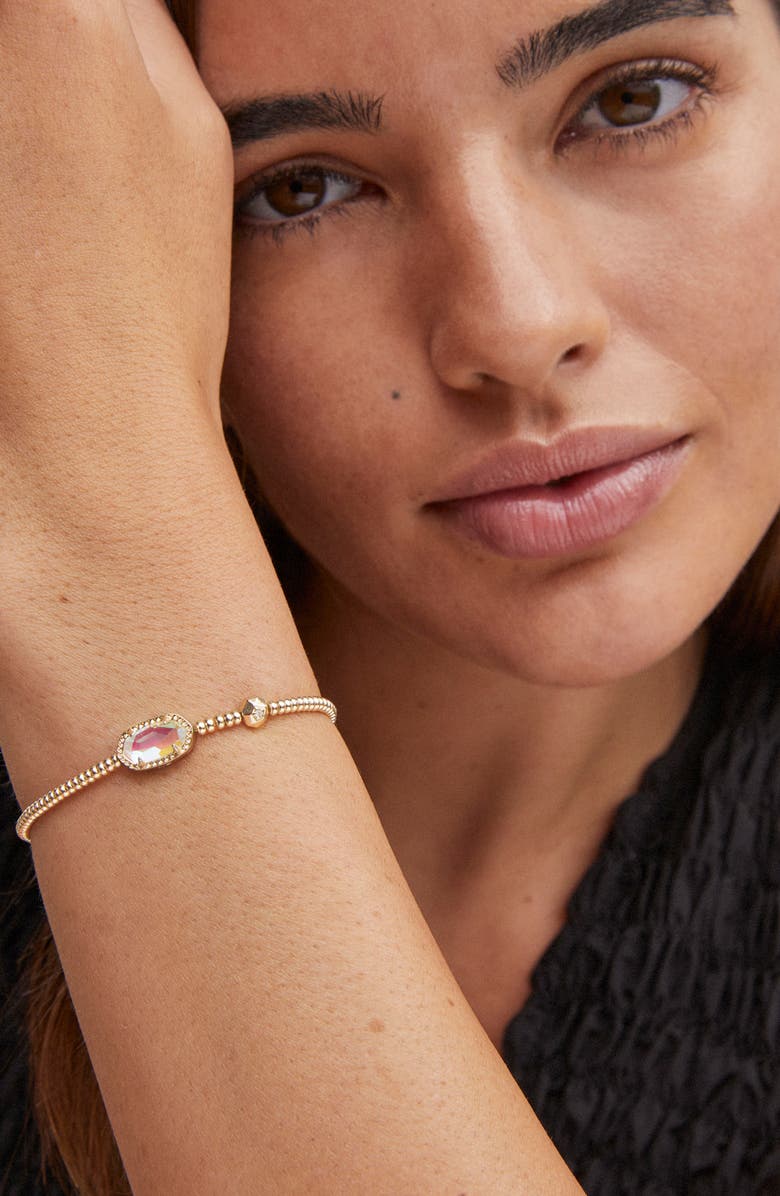 Kendra Scott Grayson Beaded Stretch Bracelet, Alternate, color, Gold Dichroic Glass