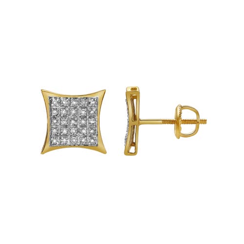Luvmyjewelry Devaneio 10k Yellow Gold Diamond Unisex Earrings In 10k Yellow Gold