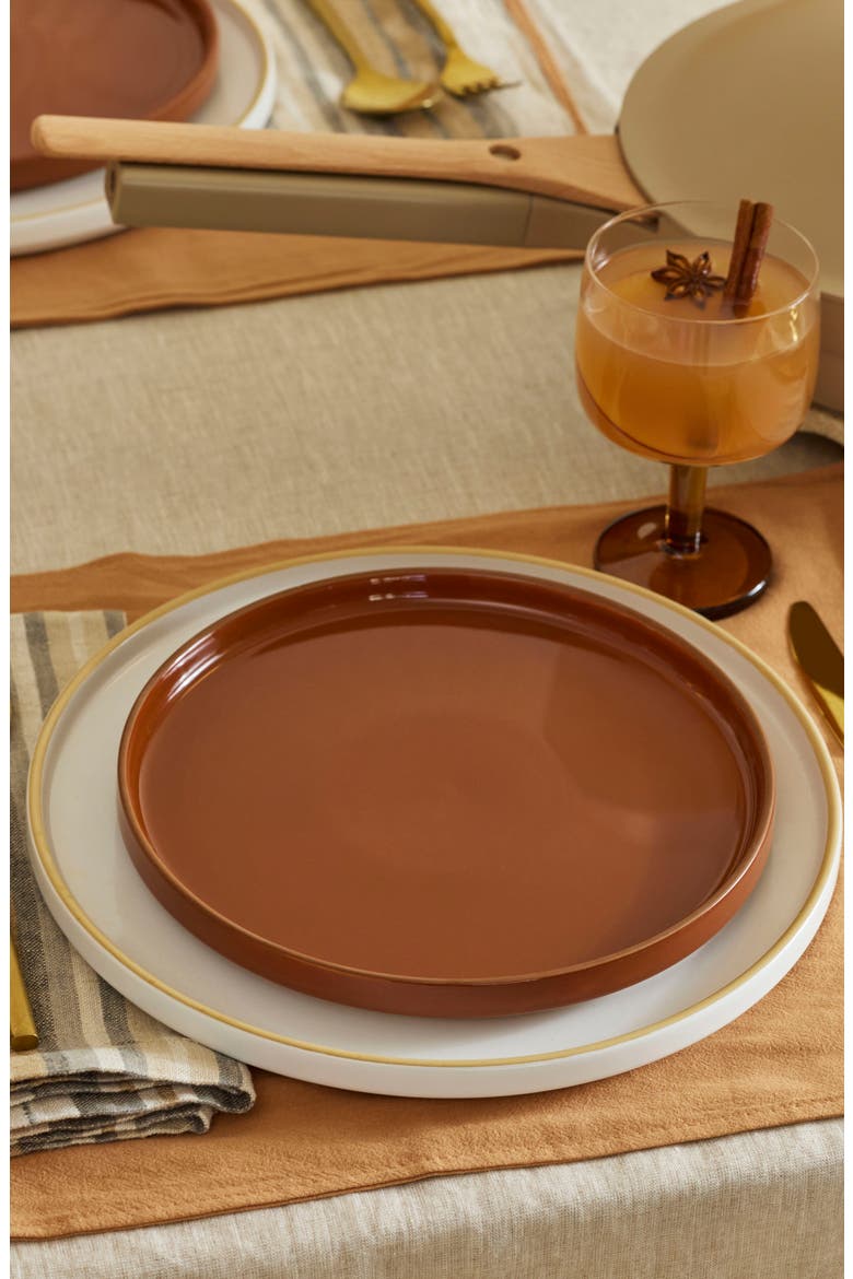 Set of 4 Salad Plates, Alternate, color, TERRACOTTA