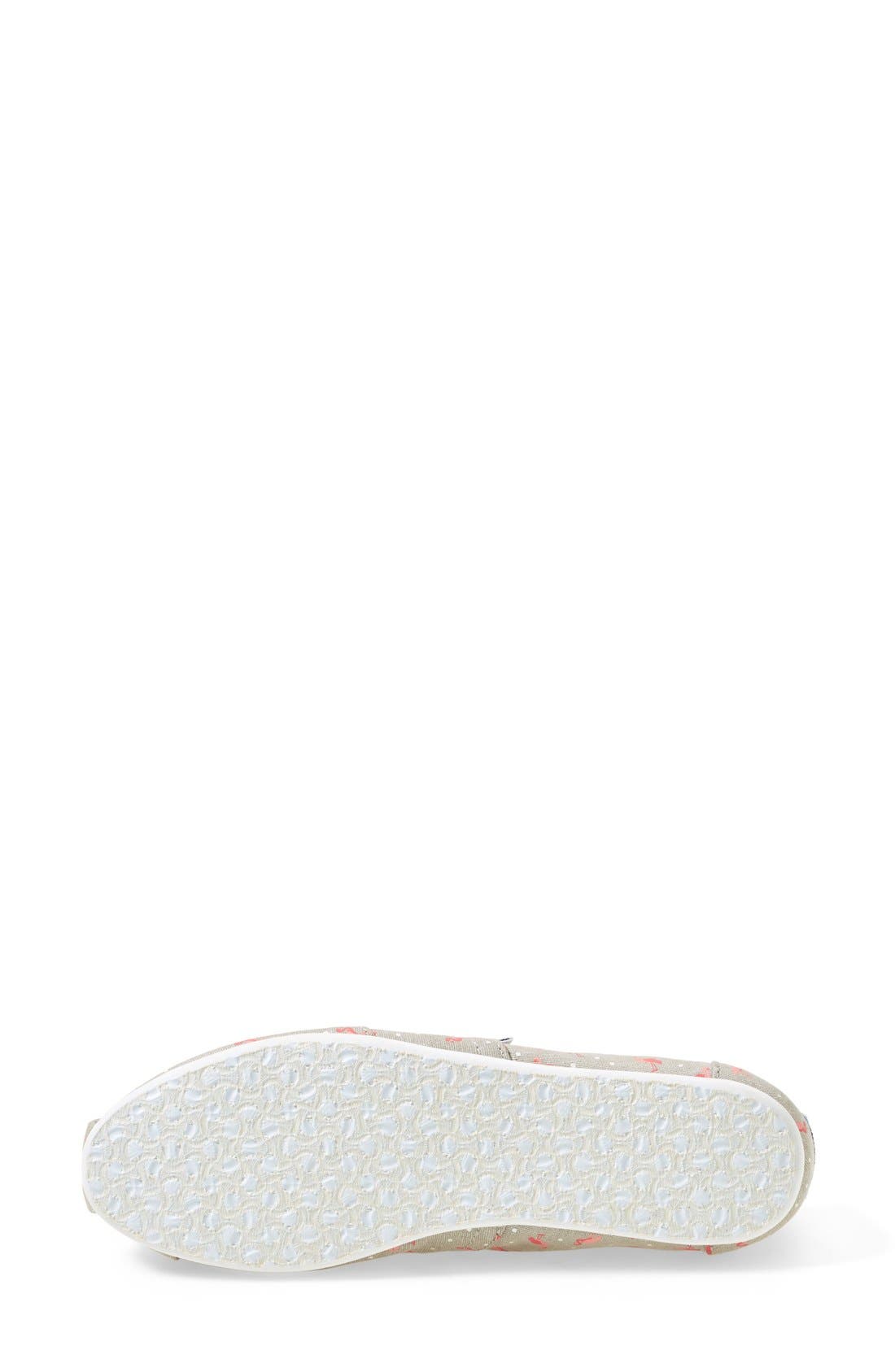 TOMS 'Classic - Flamingo' Alpargata Slip-On, Alternate, color, 