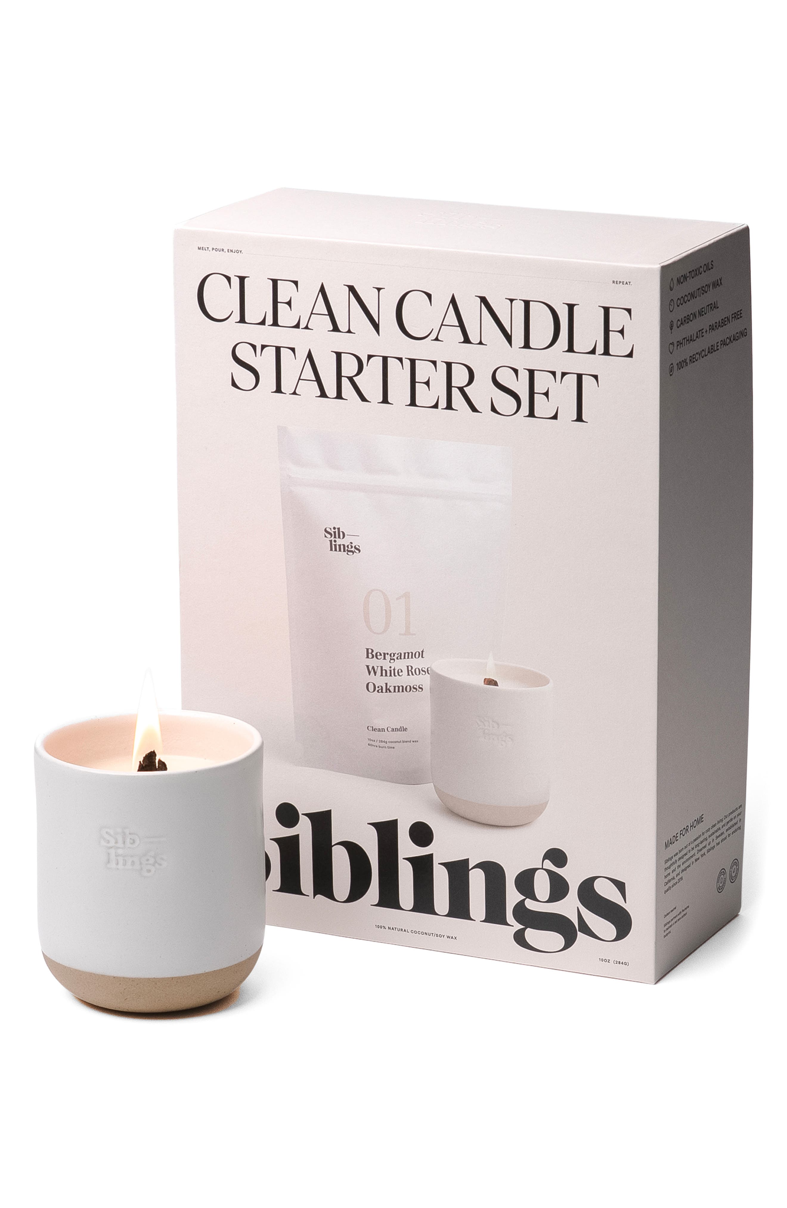 SIBLINGS No. 1 Clean Candle Starter Set in White 