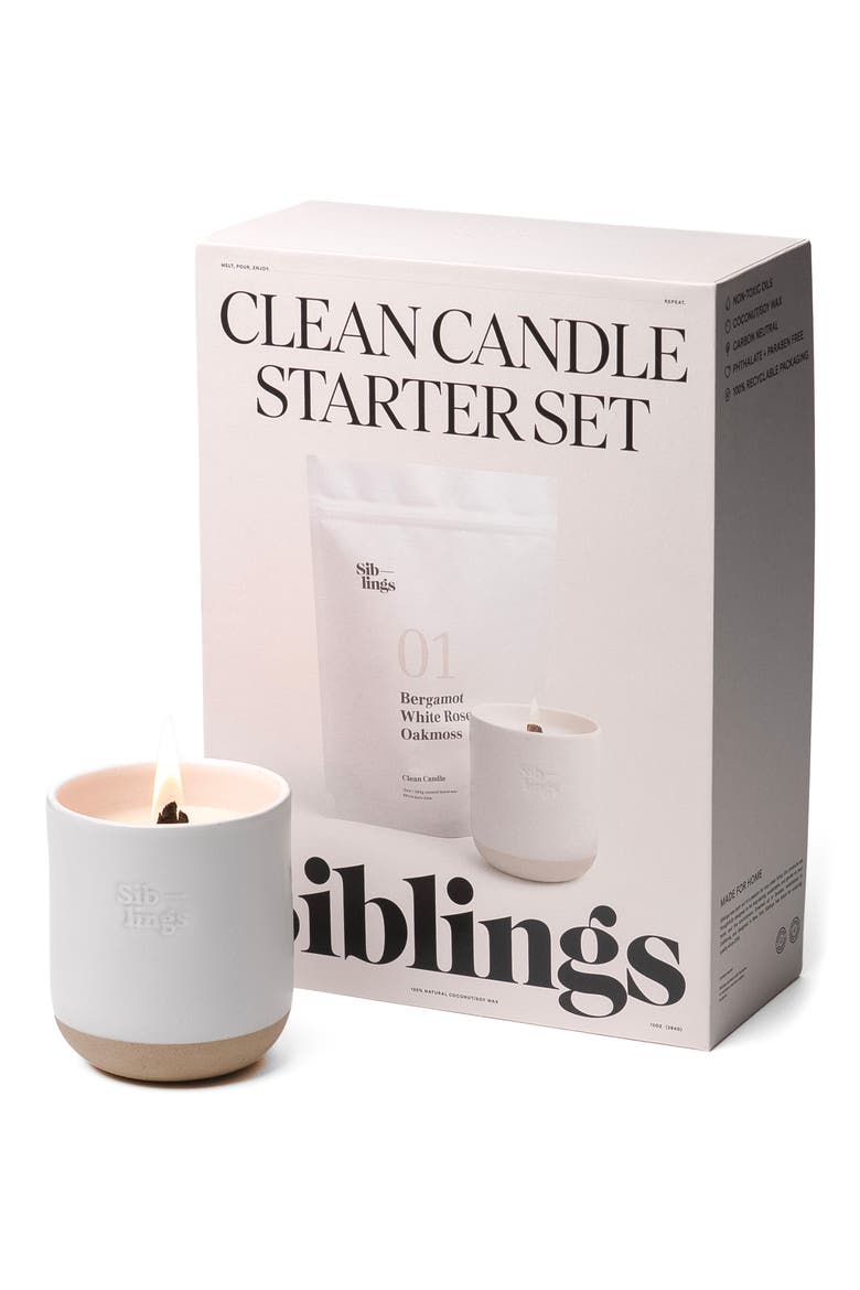 No. 1 Clean Candle Starter Set, Main, color, WHITE
