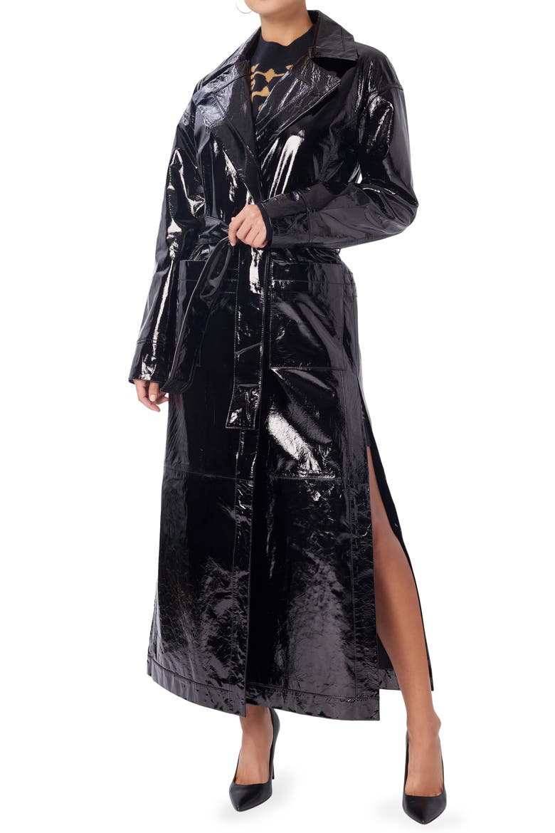Double Breasted Maxi Coat, Alternate, color, BLACK