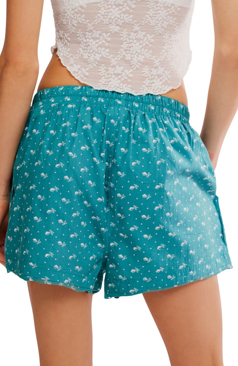 Free People Day to Day Floral Boxer Shorts, Alternate, color, North Sea Combo