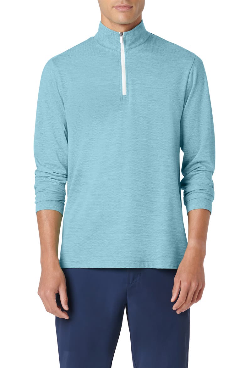Quarter Zip Performance Pullover, Main, color, AQUA