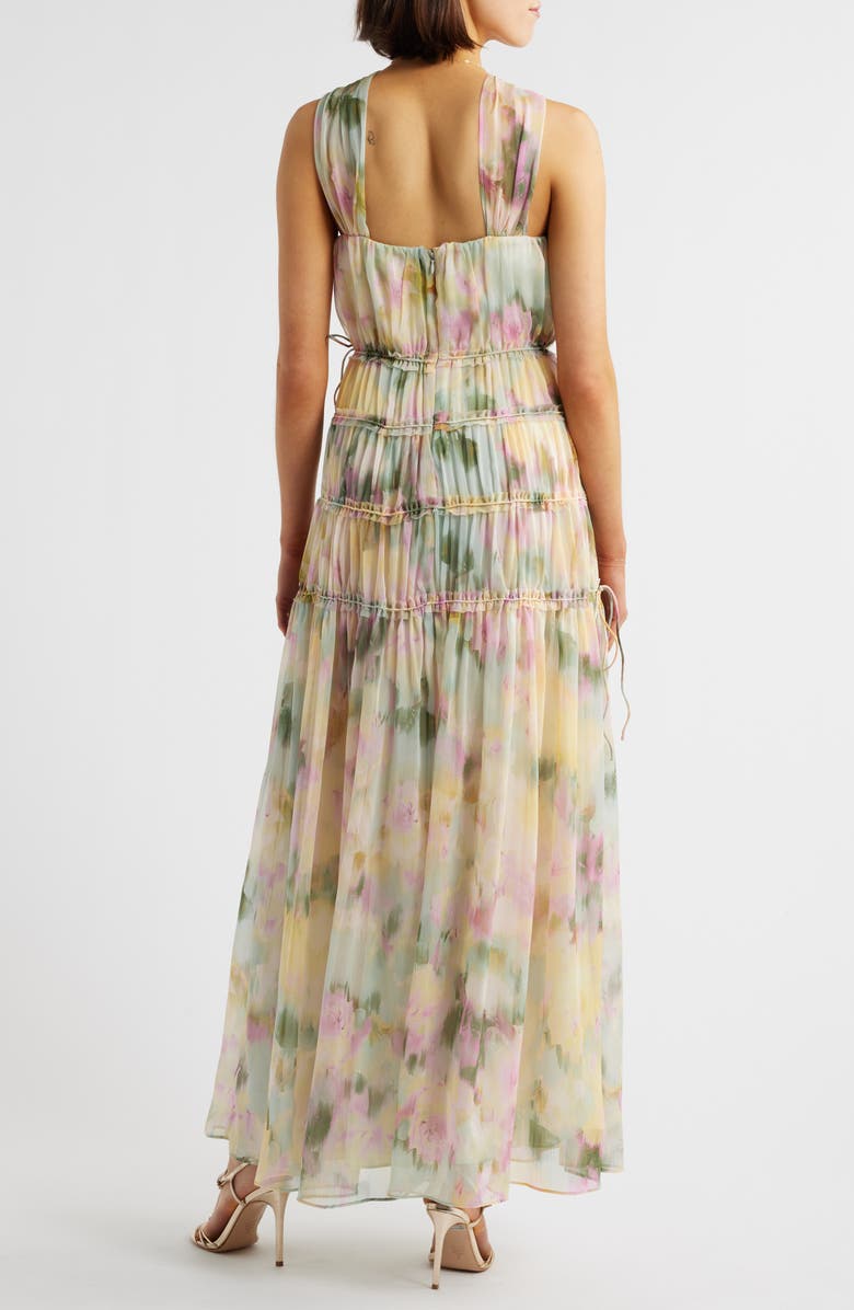 Parker The Camille Floral Tiered Maxi Dress, Alternate, color, Seafoam