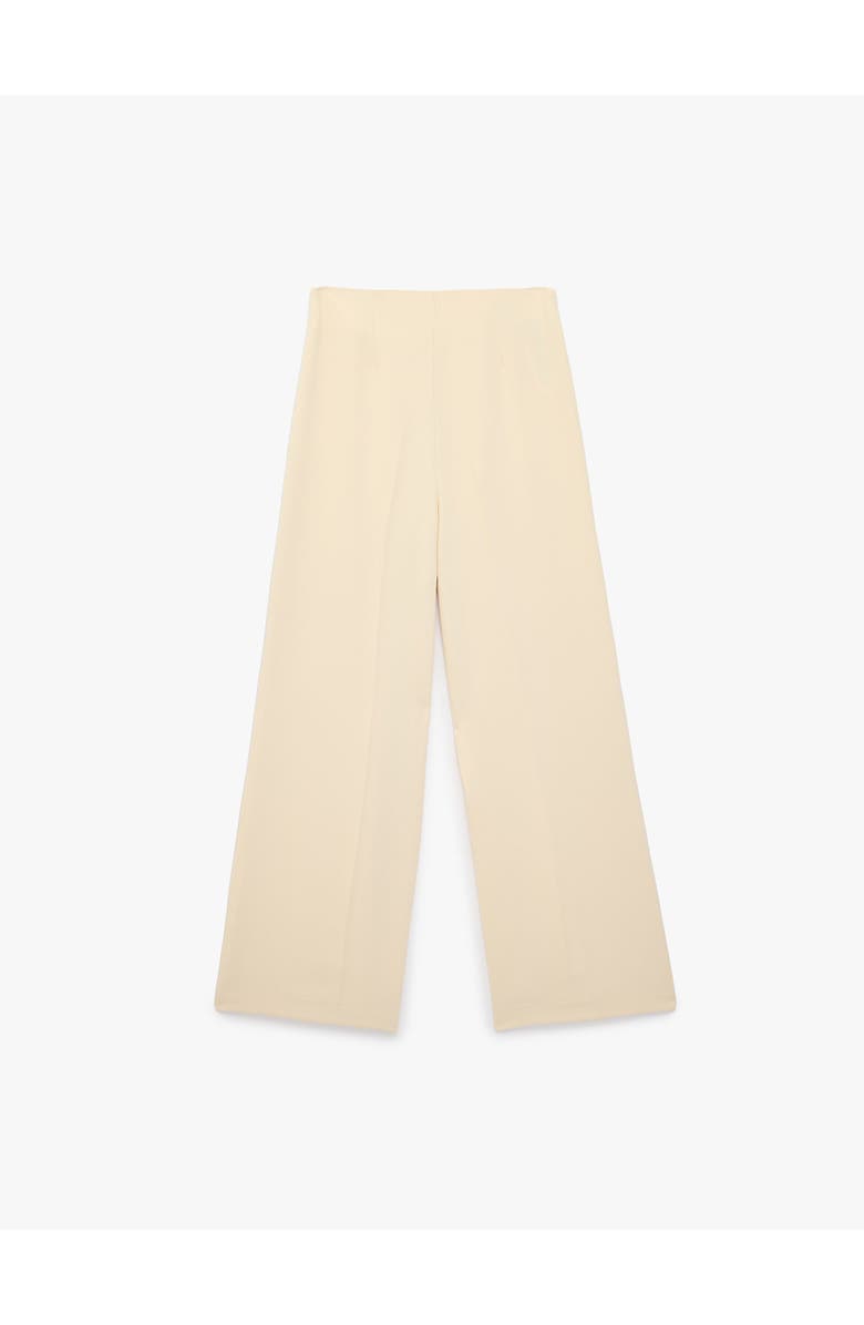 Koton High Waist Wide Leg Trousers, Alternate, color, Ecru
