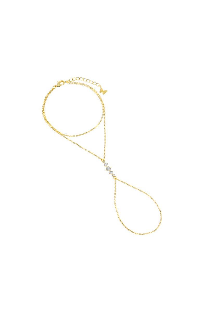 BY ADINA EDEN Sparkling CZ Statement Hand Chain, Main, color, Gold
