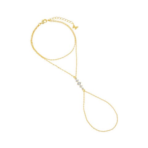 Sparkling CZ Statement Hand Chain