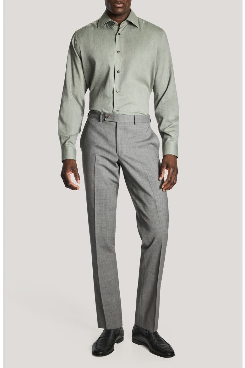 Flannelite Cotton Long Sleeve Sport Shirt, Alternate, color, SAGE