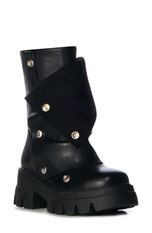 AZALEA WANG Bharti Water Resistant Platform Boot in Black 