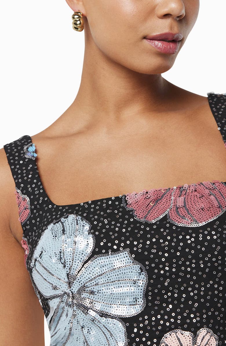 Elliatt Lou Floral Sequin Minidress, Alternate, color, 