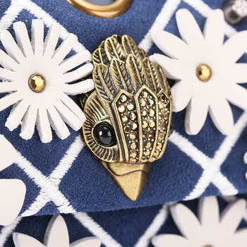 Mini Kensington Floral Appliquéé Leather Convertible Crossbody Bag