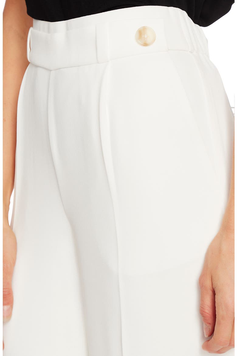 Button Detail Crop Wide Leg Crepe Trousers, Alternate, color, SOFT ECRU