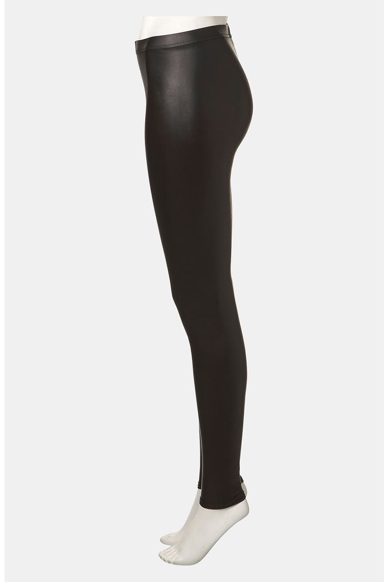 Faux Leather Leggings, Alternate, color, BLACK