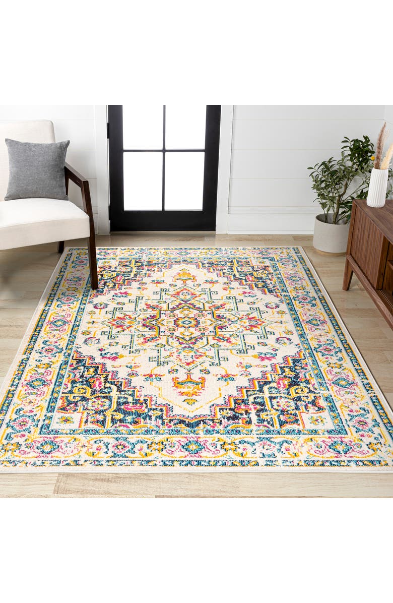 JONATHAN Y Brooklyn Geometric Medallion Area Rug, Alternate, color, Beige/Ivory