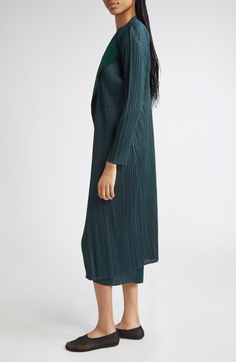 Pleats Please Issey Miyake Merry Bicolor Longline Cardigan, Alternate, color,