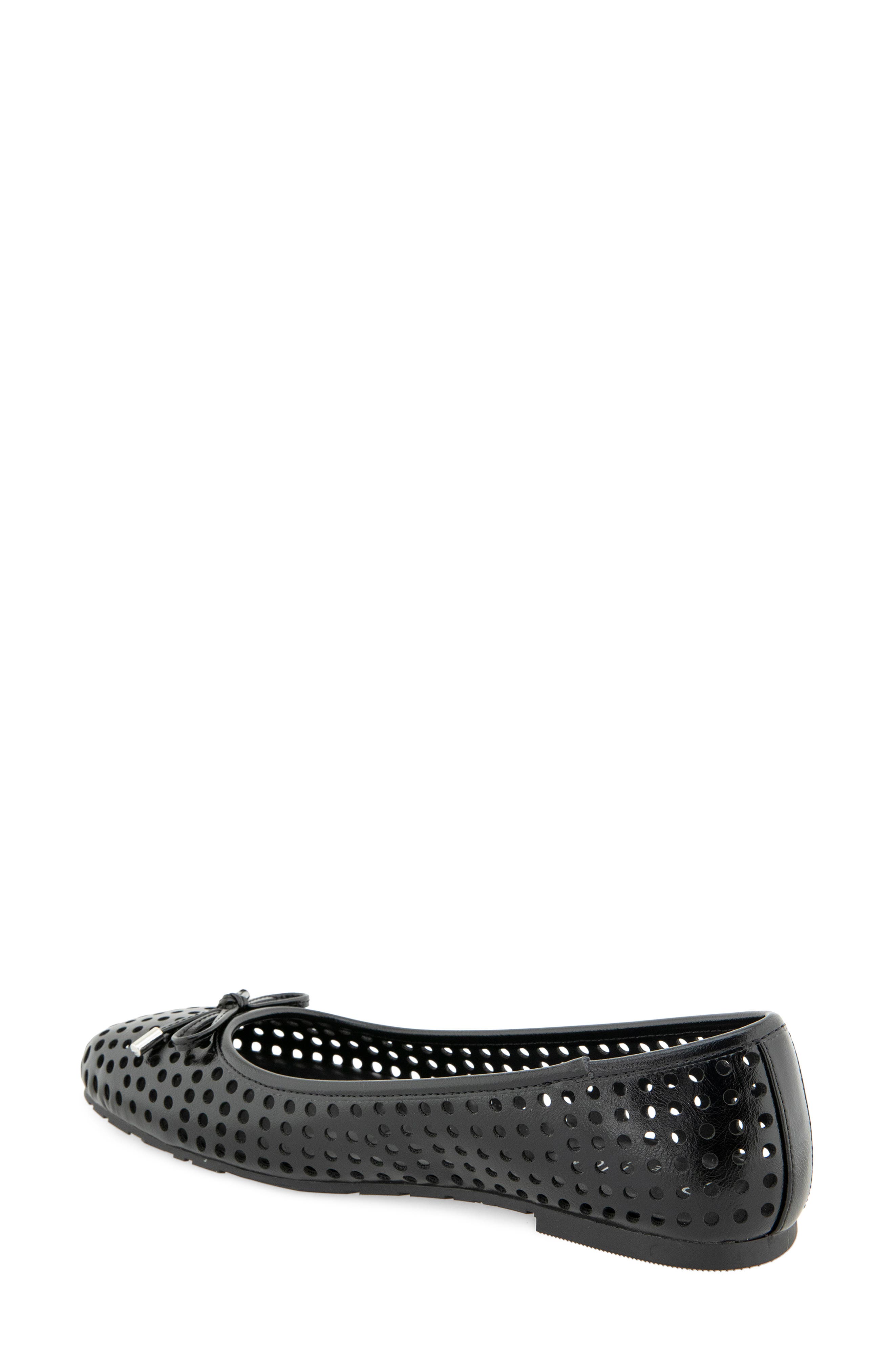 Elstree Perforated Ballet Flat, Alternate, color, BLACK