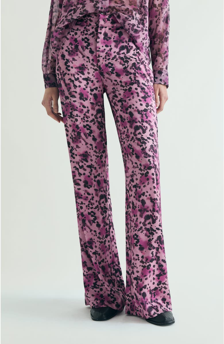 Scalpers Animal Print Fluid Pants, Main, color, Mauve