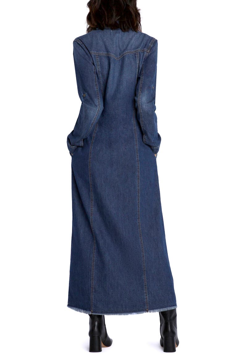 Long Sleeve Denim Maxi Shirtdress, Alternate, color, MALIBU BLUE