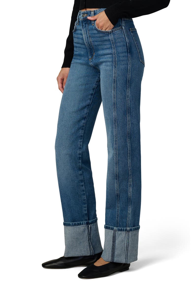 The Margot Cuffed High Waist Straight Leg Jeans, Alternate, color, TOME