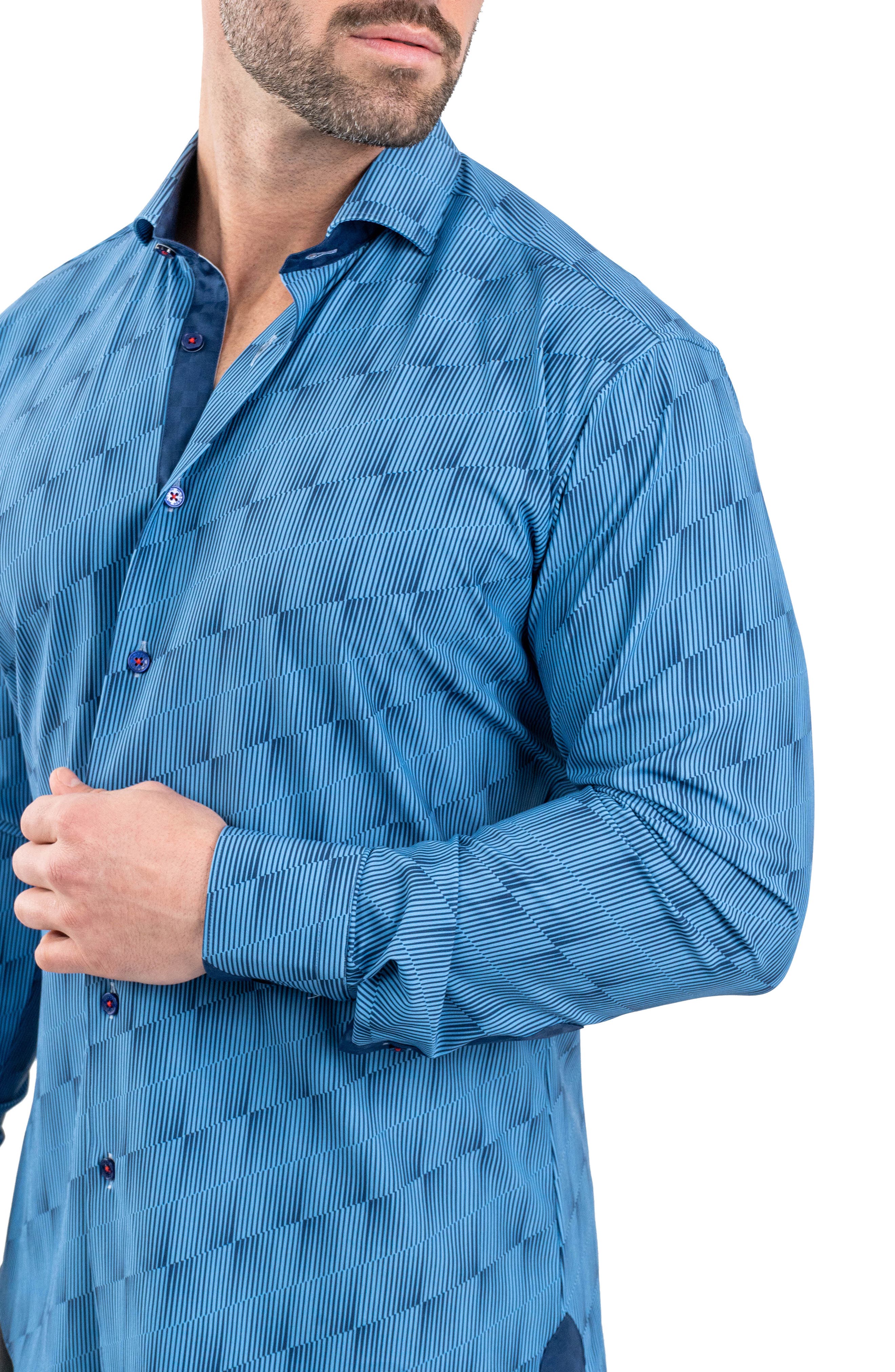 Einstein Stretch Optical Button-Up Shirt - image 2