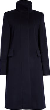 Akris punto Stand Collar Wool Blend Fleece Coat