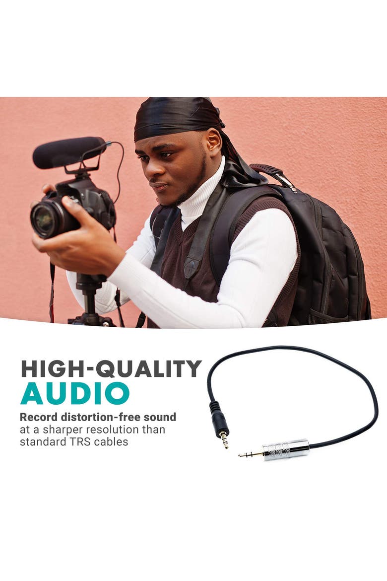 MV-RC100 3.5mm Male Line-in to Male Microphone Attenuator Cable, Alternate, color, Black