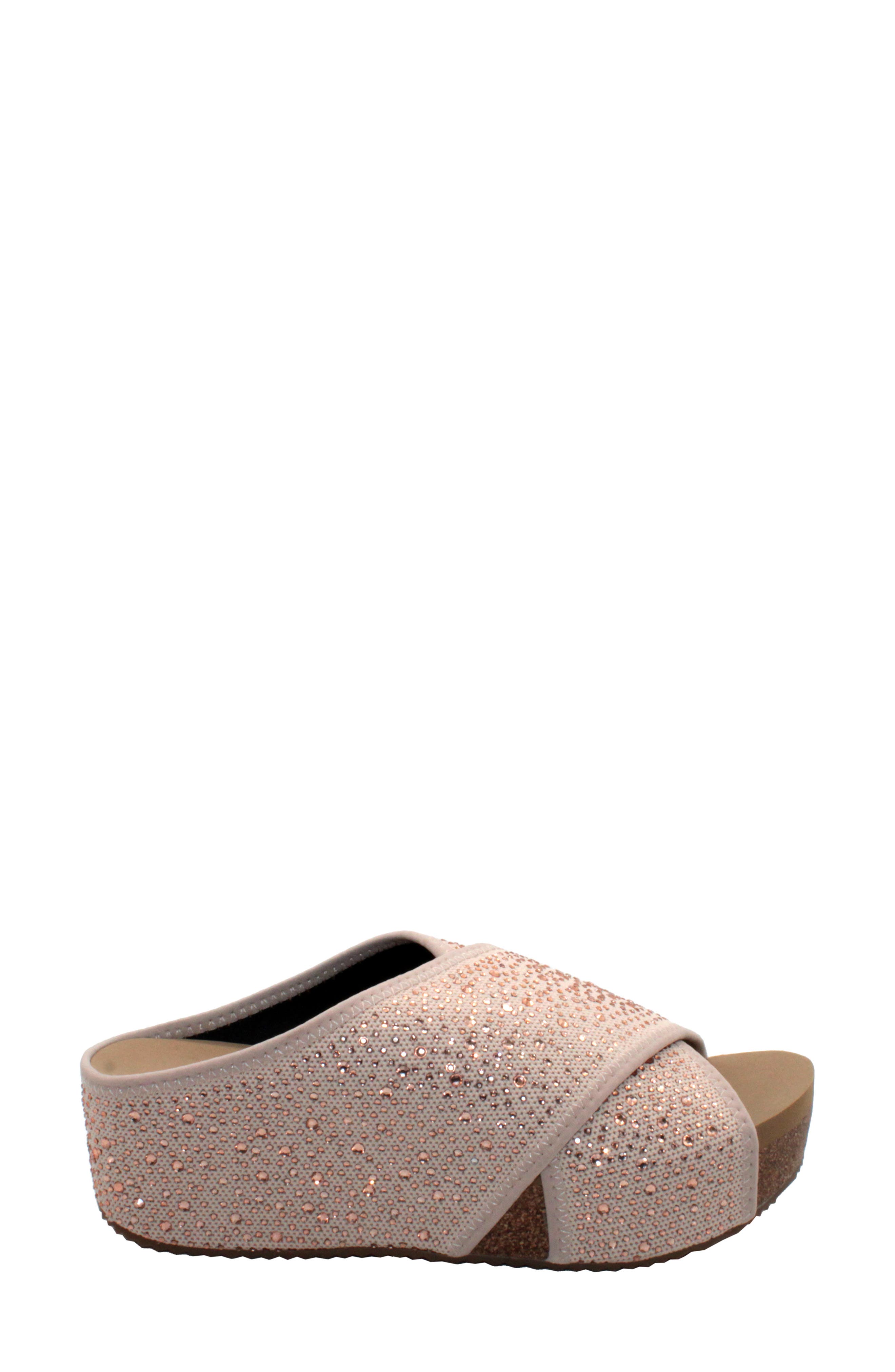 Dixie Dust Slide Sandal, Alternate, color, CHAMPAGNE