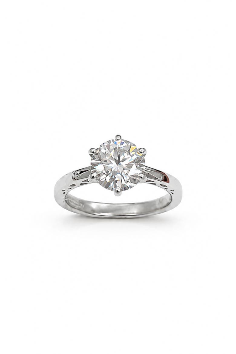 Sterling Silver 2ct. tw. Lab Created Moissanite Ring, Main, color, SILVER PLATED