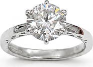 BEST SILVER Sterling Silver 2ct. tw. Lab Created Moissanite Ring